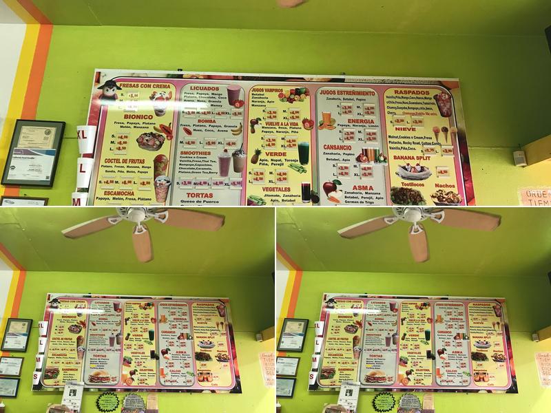 Jugos Naturales Menu