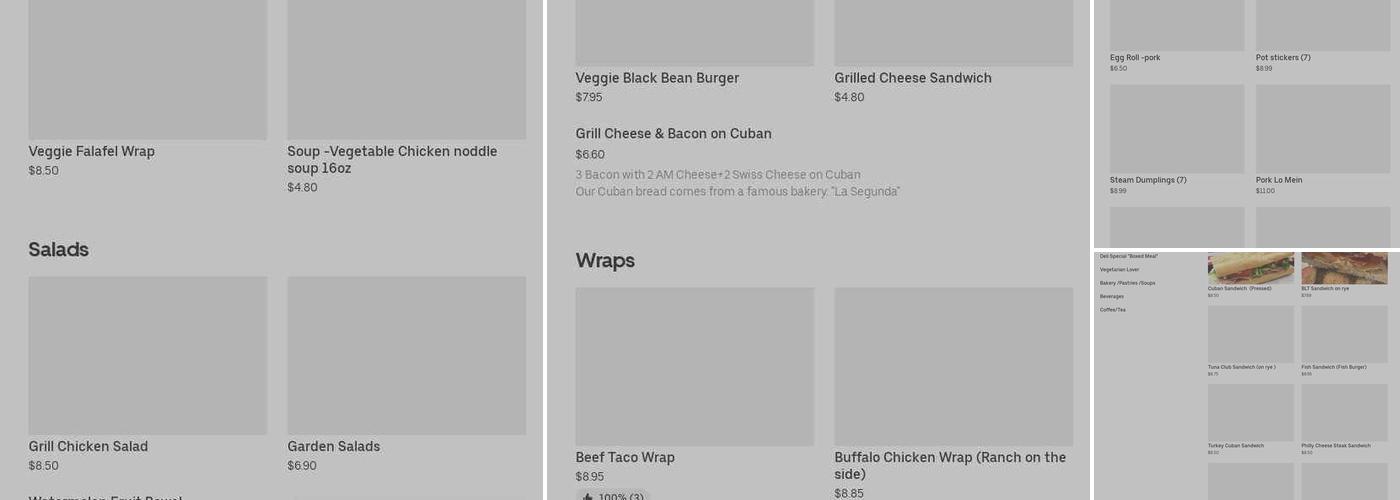 Suzie's Deli Cafe Menu