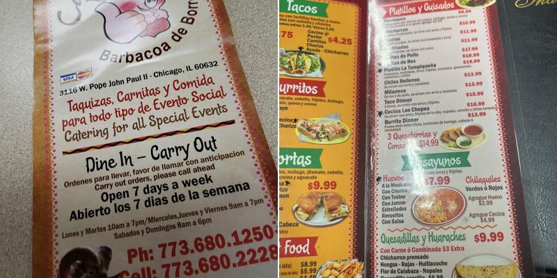 Los Chepes Menu