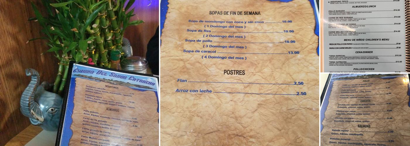 La esquina del sabor catracho Menu