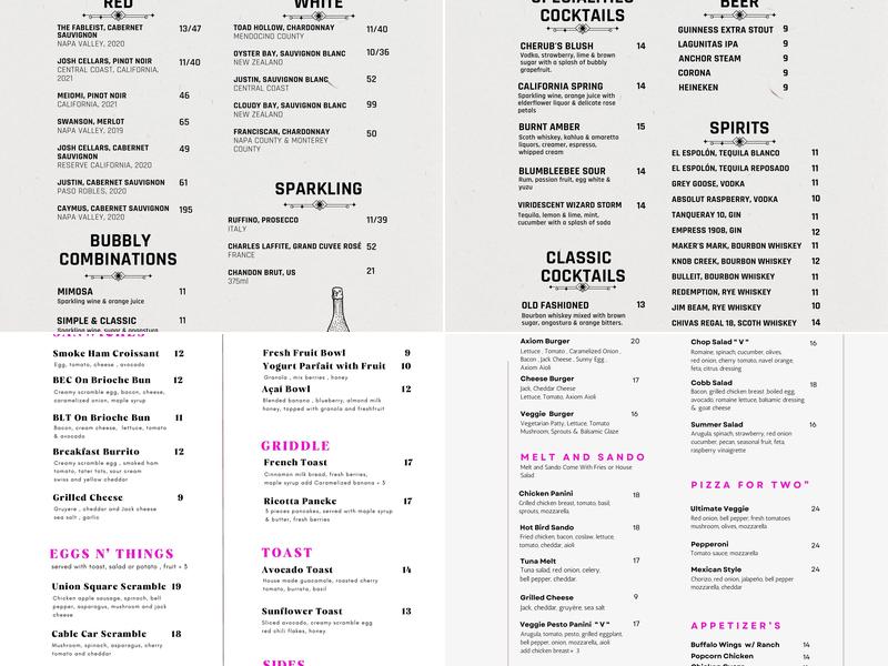 The Turn Cafe Menu