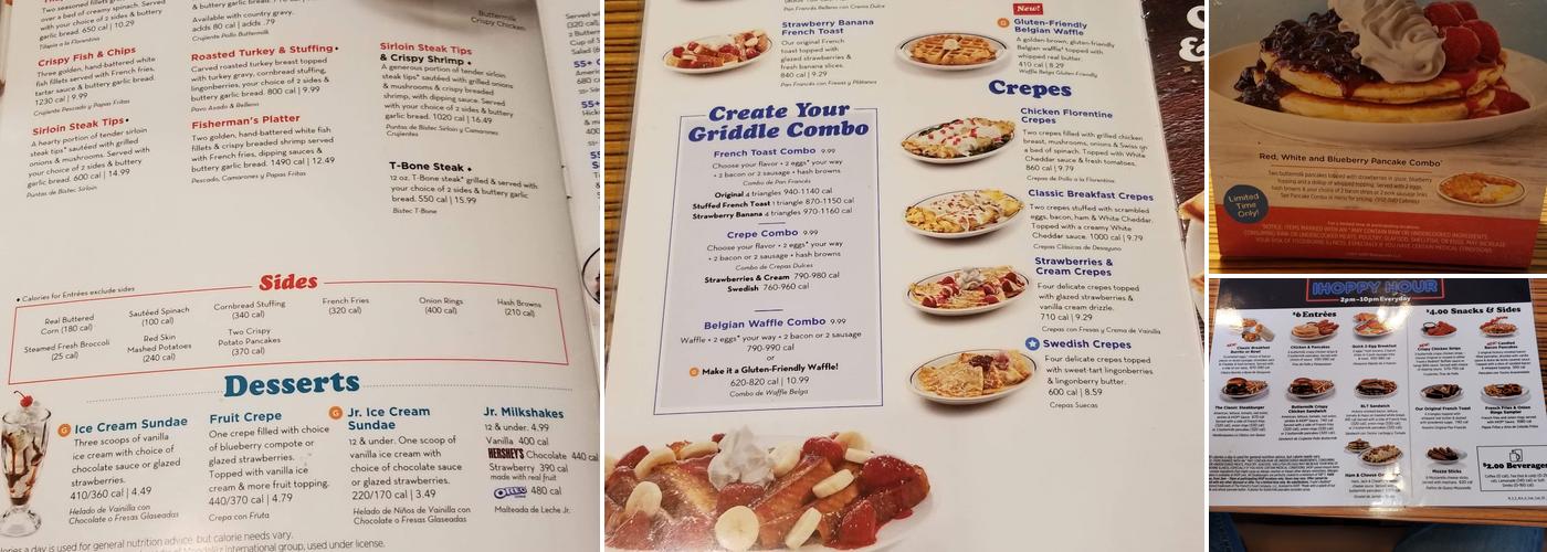 IHOP Menu