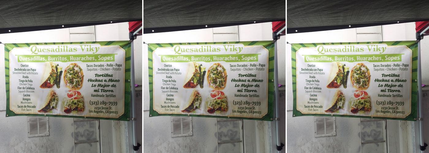 Viky’s Quesadillas Menu