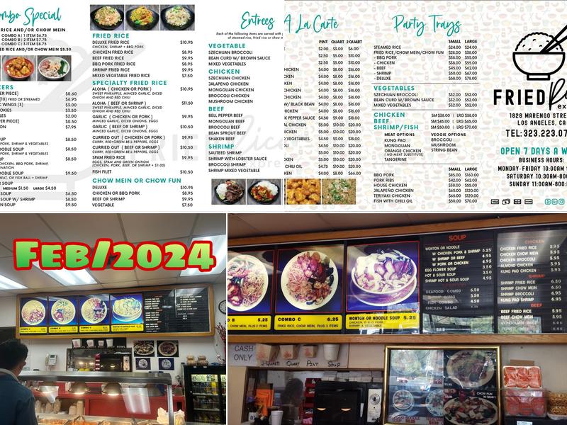 Fried Rice Express Menu