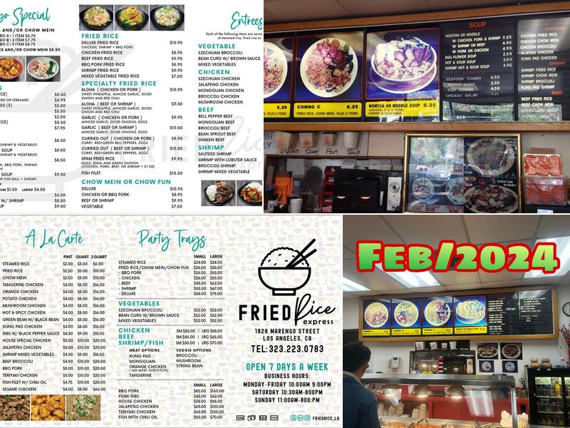 Fried Rice Express Menu