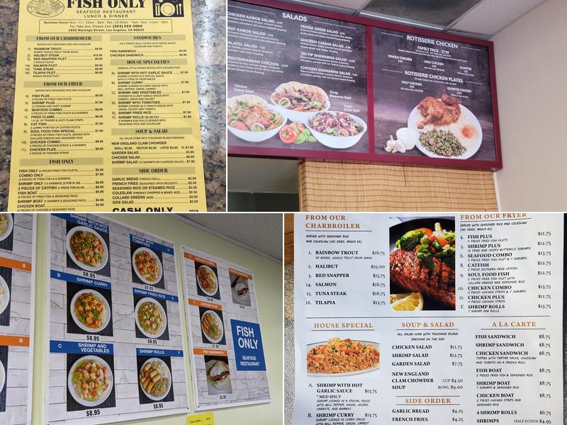 Fish Only Seafood Restaurant Menu
