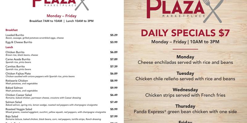 HSC Marketplace Menu