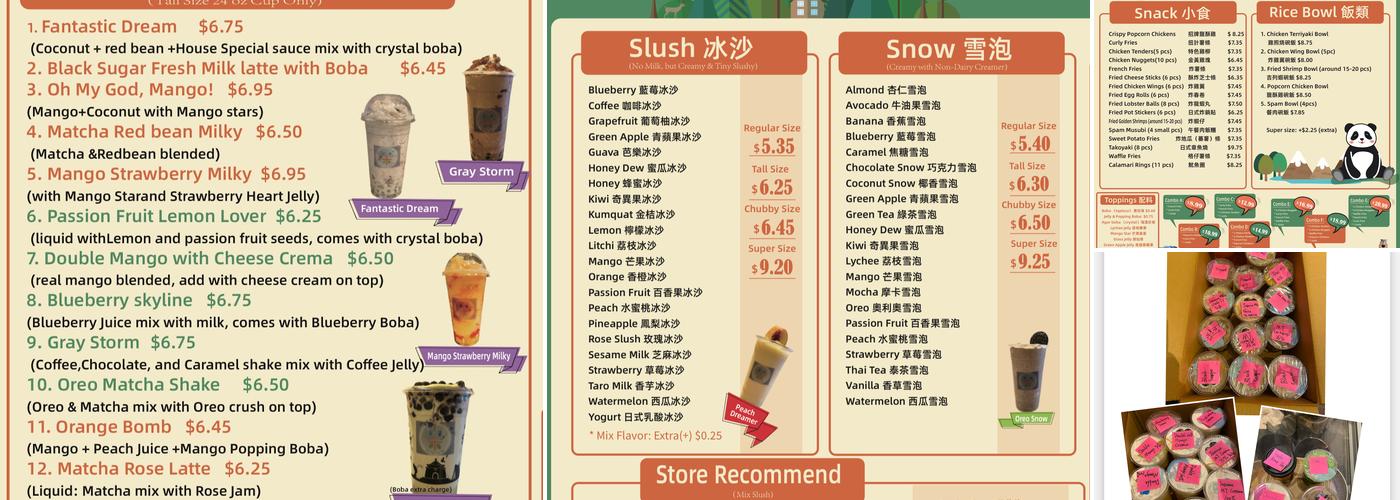 Tea Plus Tea Bar Menu