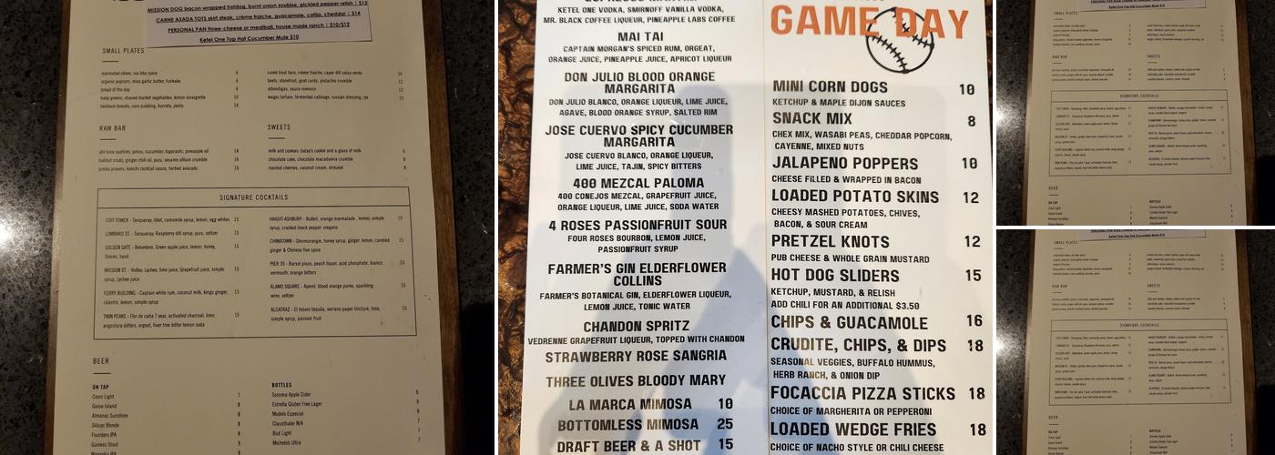 BarVIA Menu
