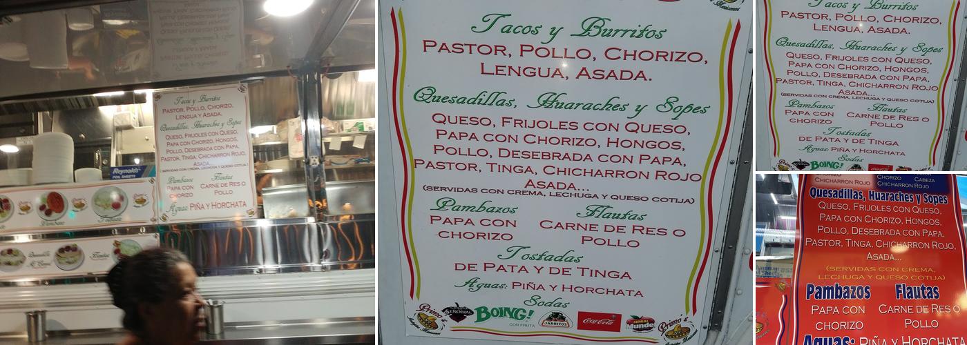 Primos Tacos Menu