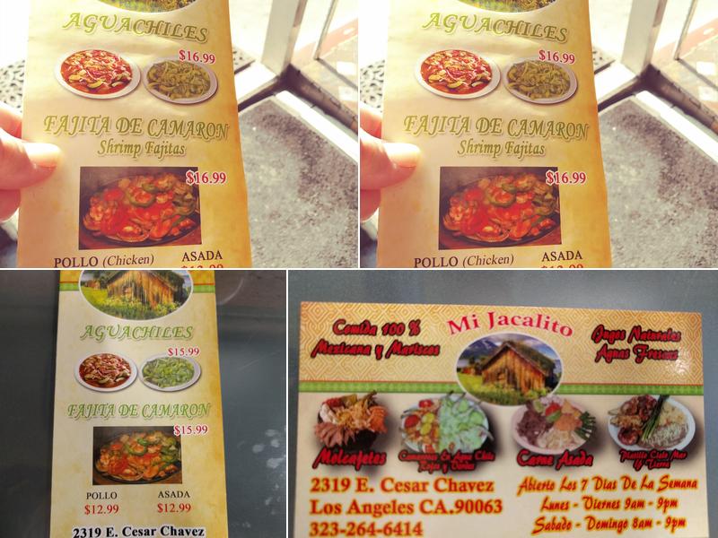 Mi Jacalito Menu