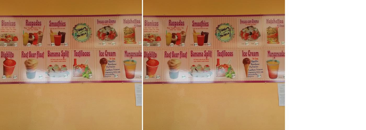 Sister's Bionicos Menu