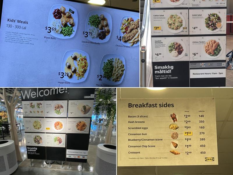 IKEA Restaurant Menu