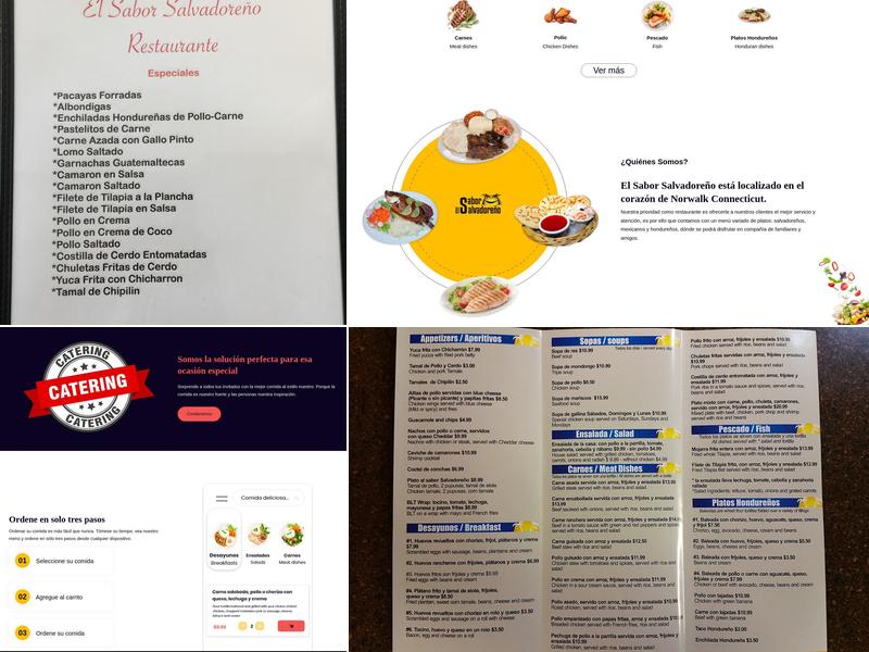 El Sabor Salvadoreño Menu