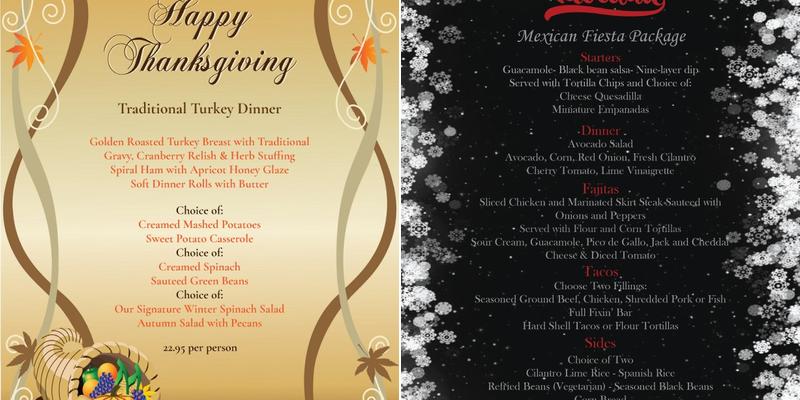 Kimberly's Corporate Catering Menu