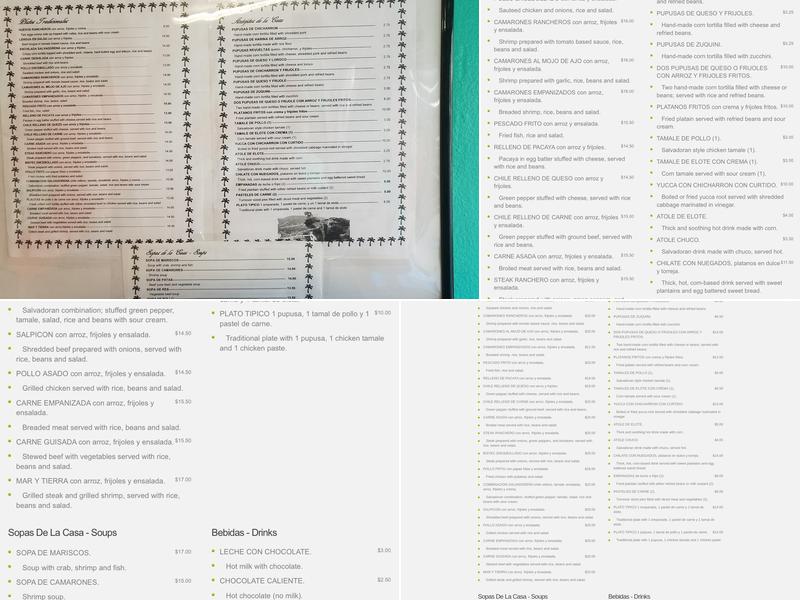 Los Planes De Renderos Menu