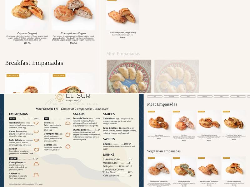 El Sur Empanadas Menu