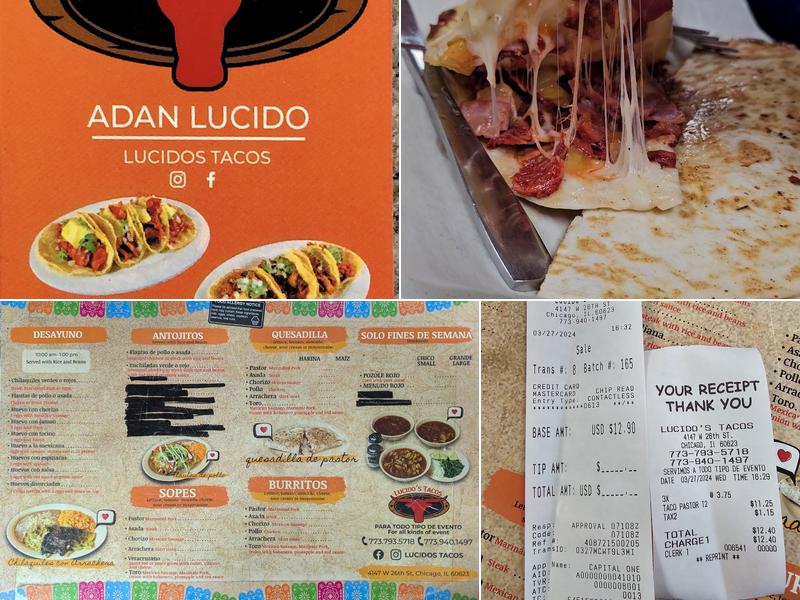 Lucido's Tacos Menu