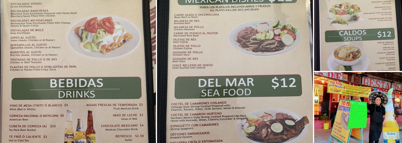 Tio Pepe Menu