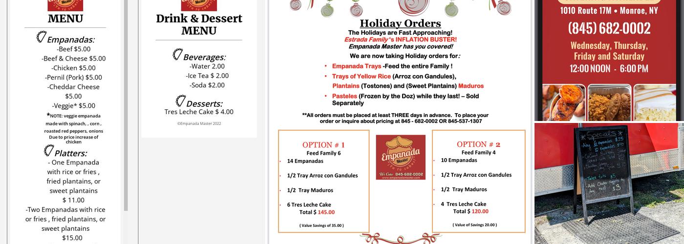 Empanada Master Menu