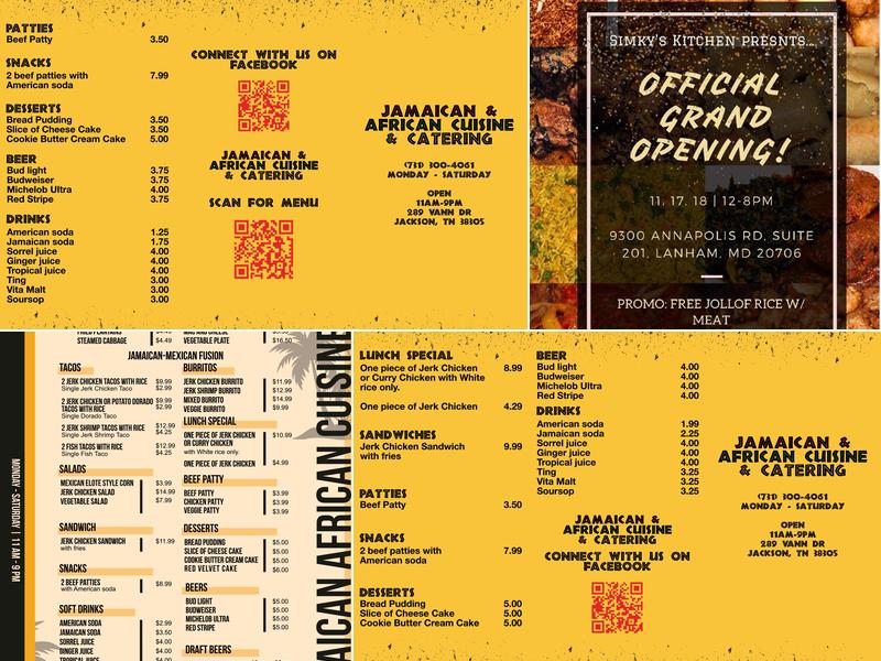 Simky African Carryout & Catering Menu