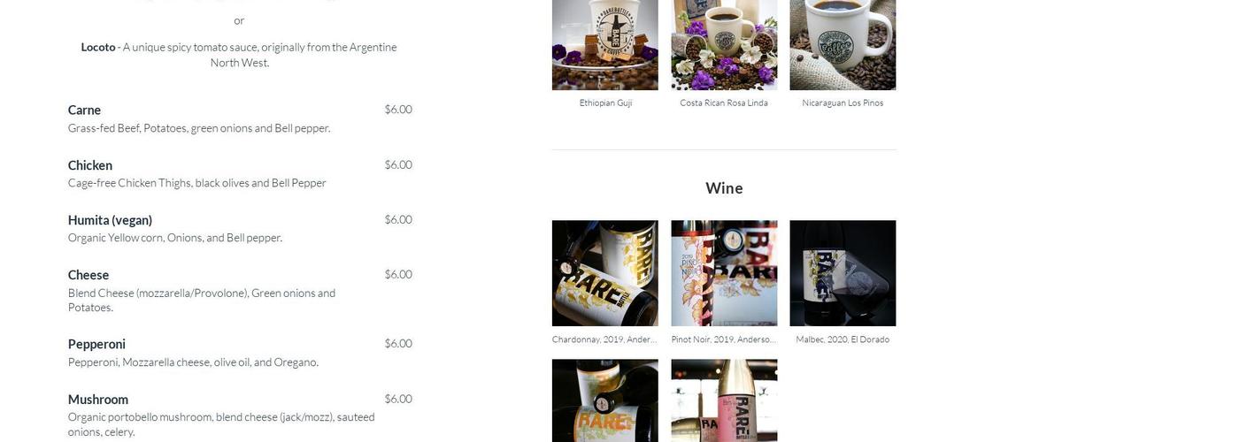 Barebottle Brewing Company Menu