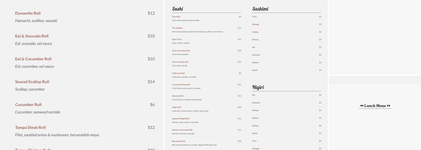 OldHeights Bistro Menu