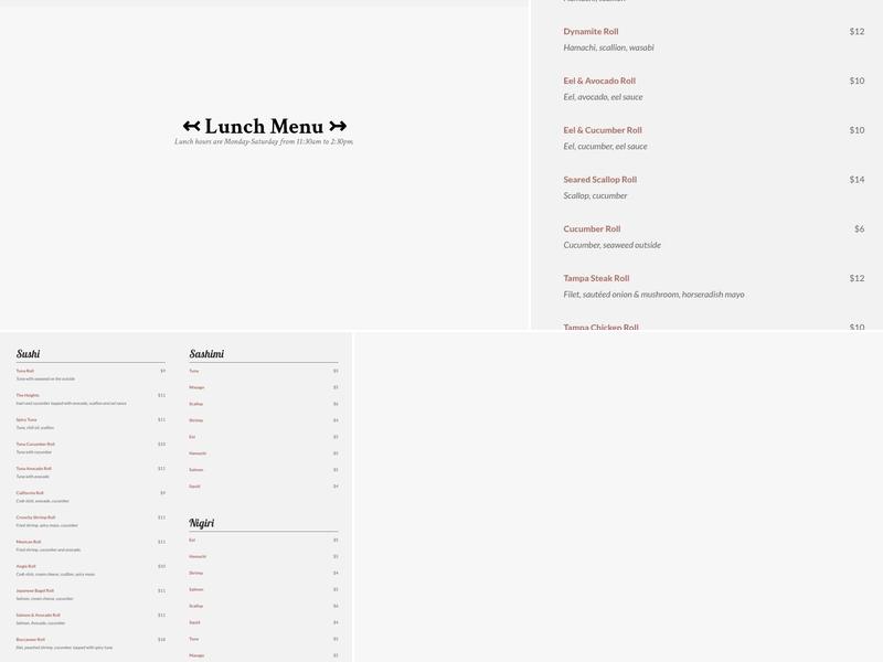 OldHeights Bistro Menu