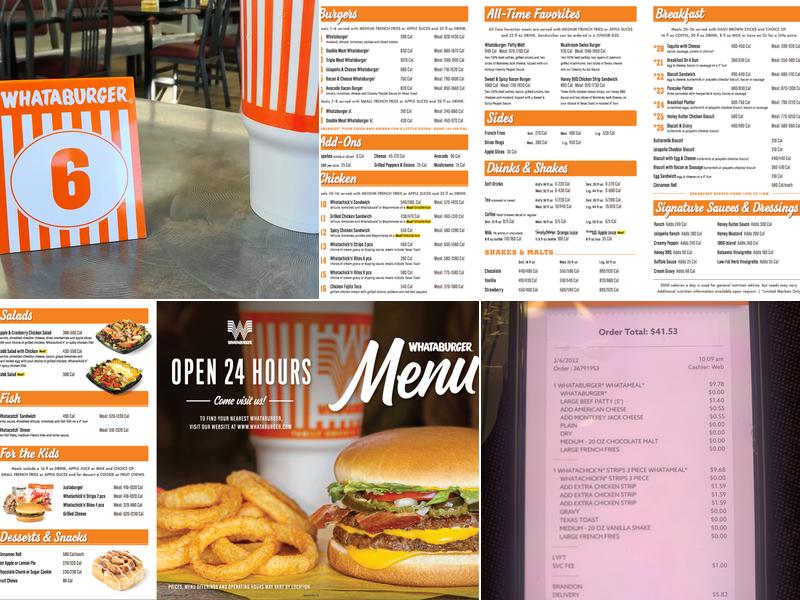 Whataburger Menu