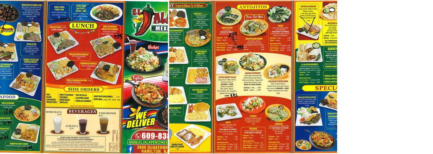 El Jalapeño Menu