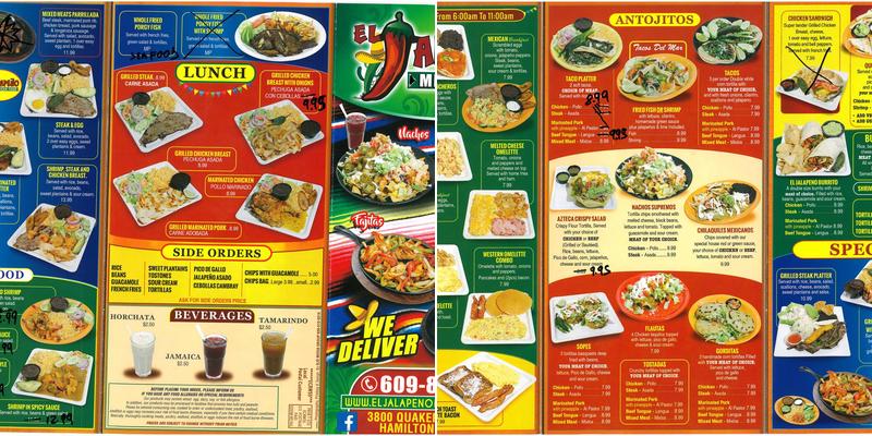 El Jalapeño Menu