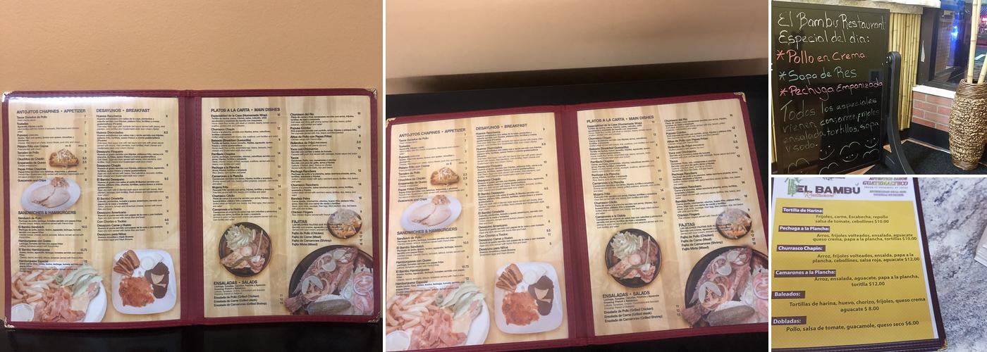 El Bambu Menu