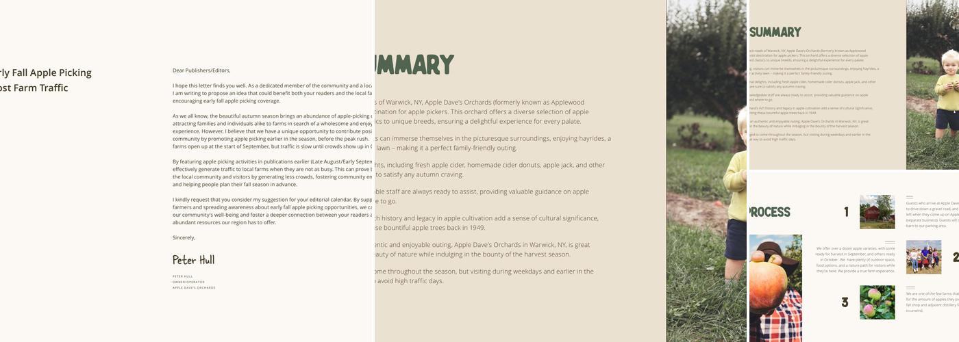 Apple Dave's Distillery Menu