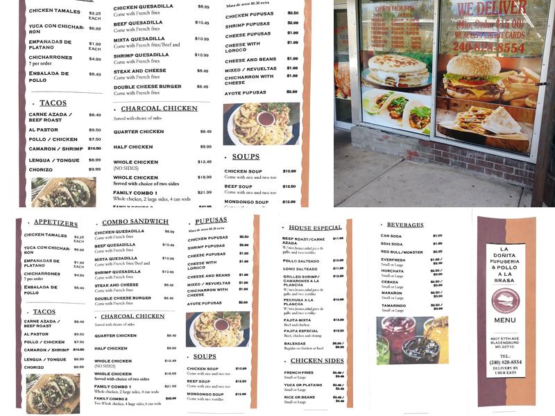 La doñita pollo a la brasa Menu