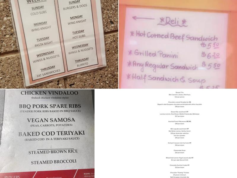 Busch Faculty Dining Hall Menu