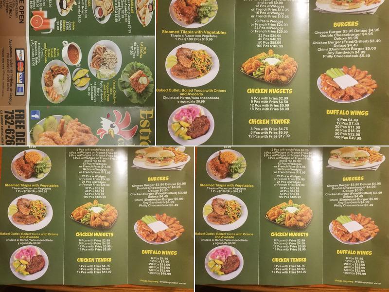 Melma City Estrella Fried Chicken Menu