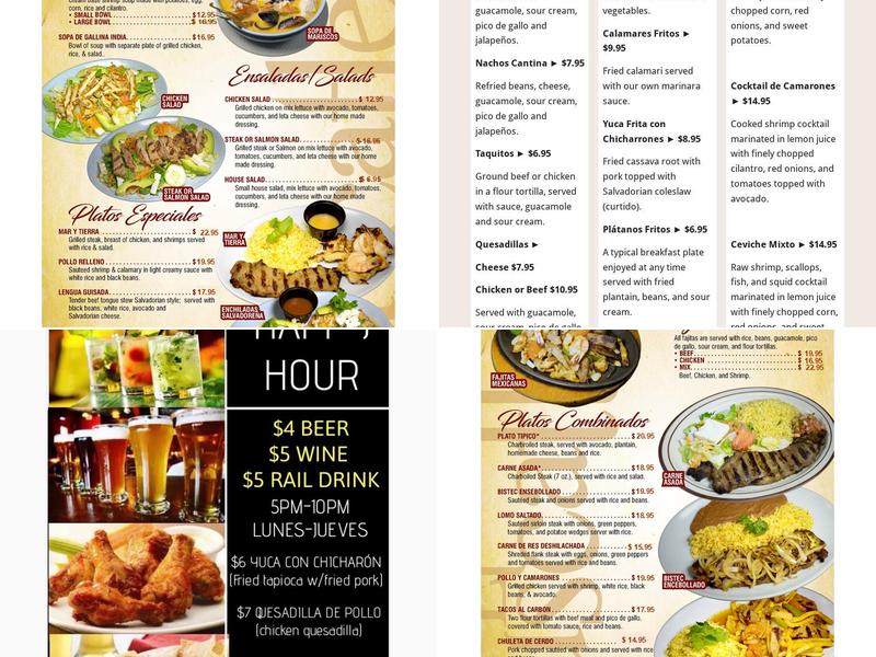 El Cuscatleco Restaurant Menu