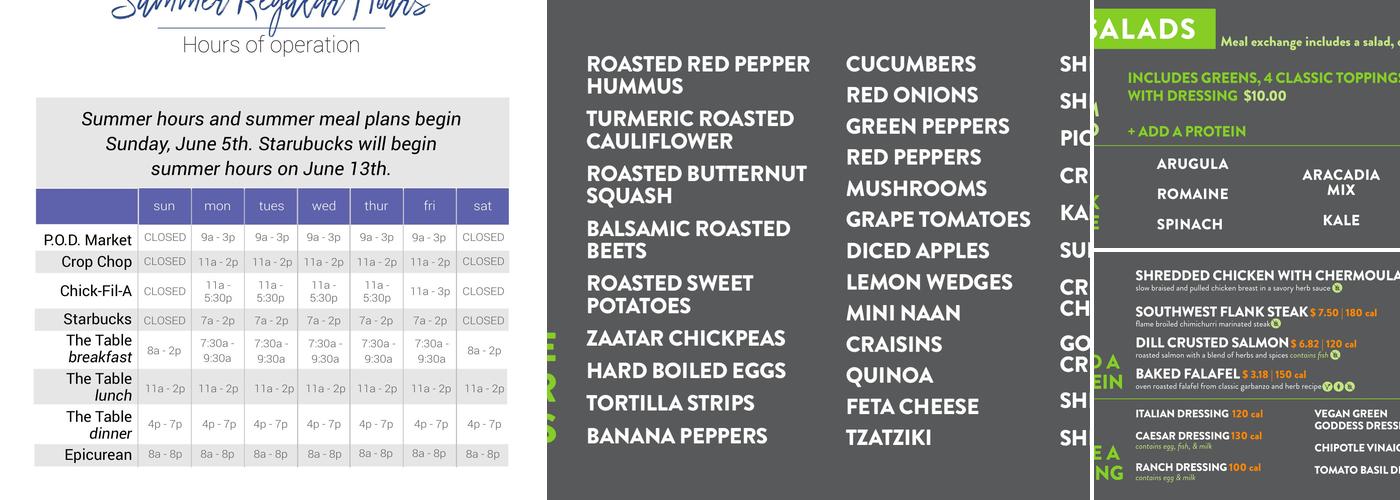 Crop Chop Menu
