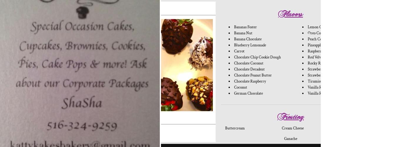 Katty Kakes Bakery Menu
