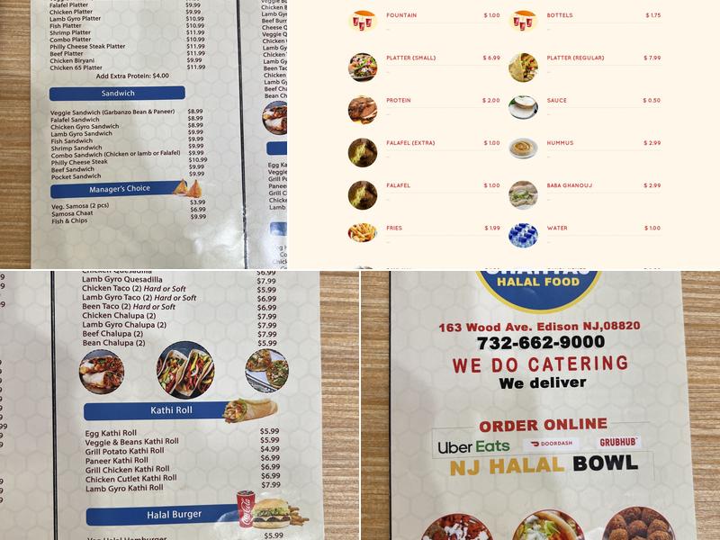 NJ HALAL BOWls Menu