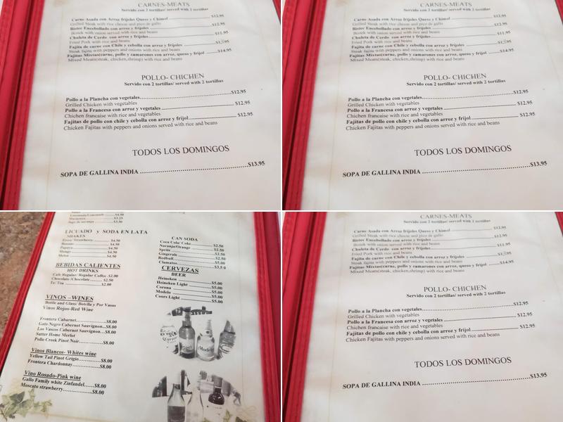 Las Tunas Menu