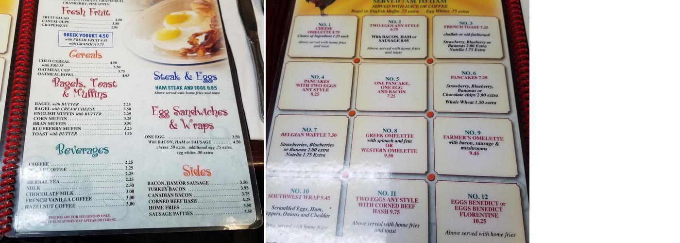 Grape Vine Coffee Shop Menu