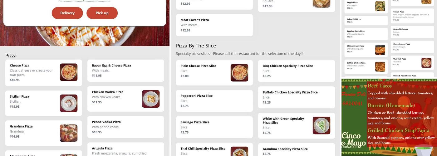 IL Panino Pizza Menu