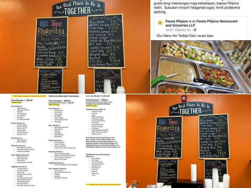 Fiesta Pilipino Restaurant and Groceries Menu
