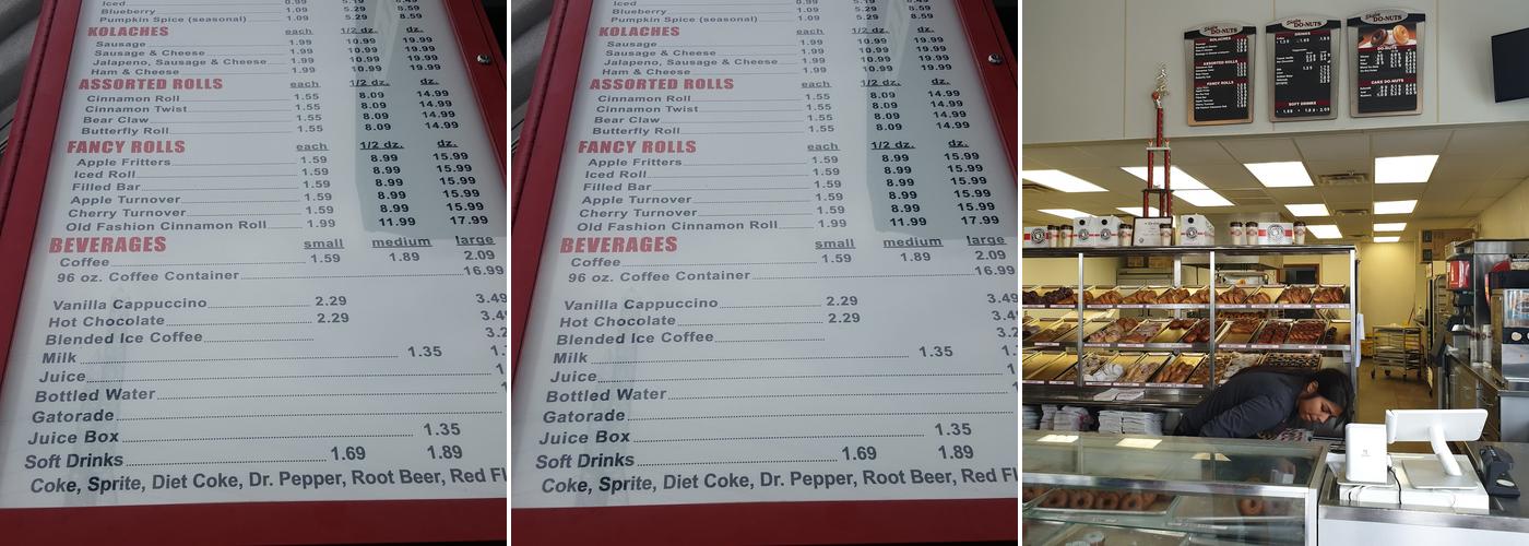 Shipley Do-Nuts Menu