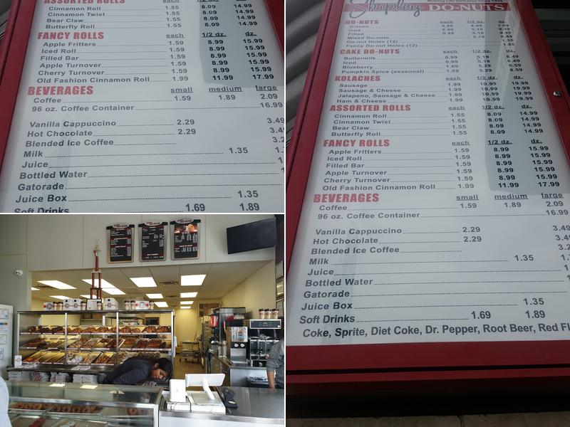 Shipley Do-Nuts Menu