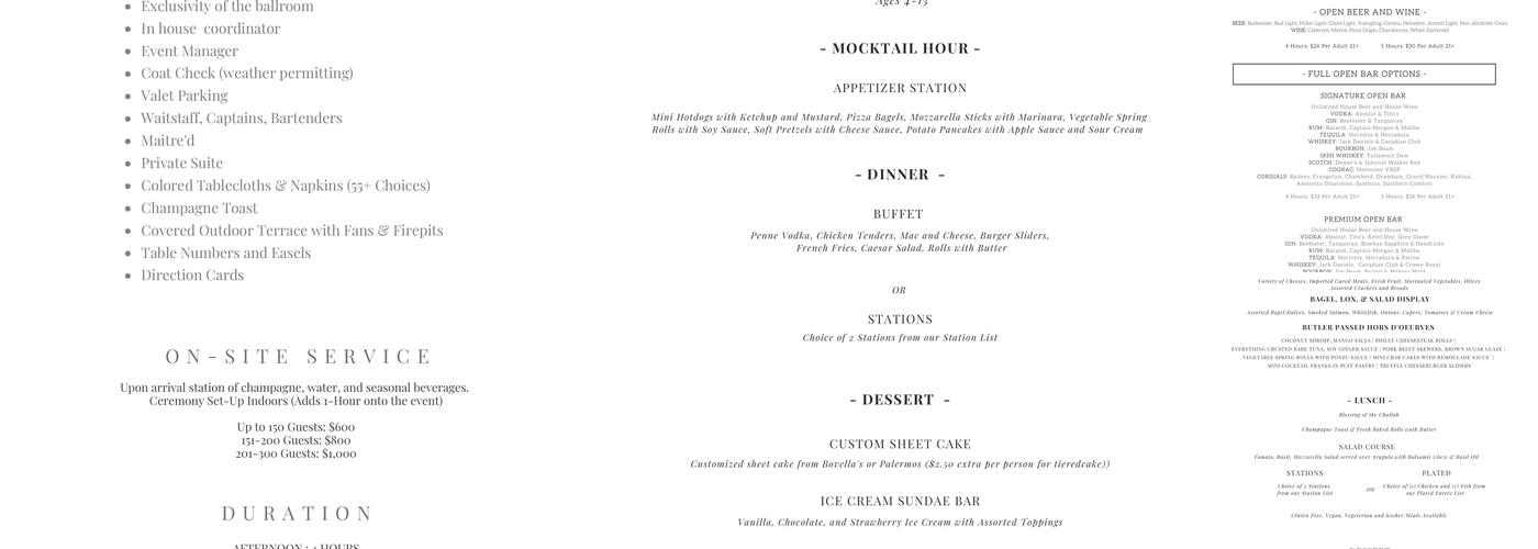 The Clubhouse at Galloping Hill Golf Course Menu