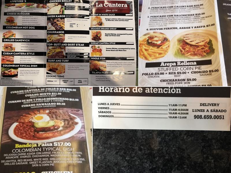 La Cantera Menu