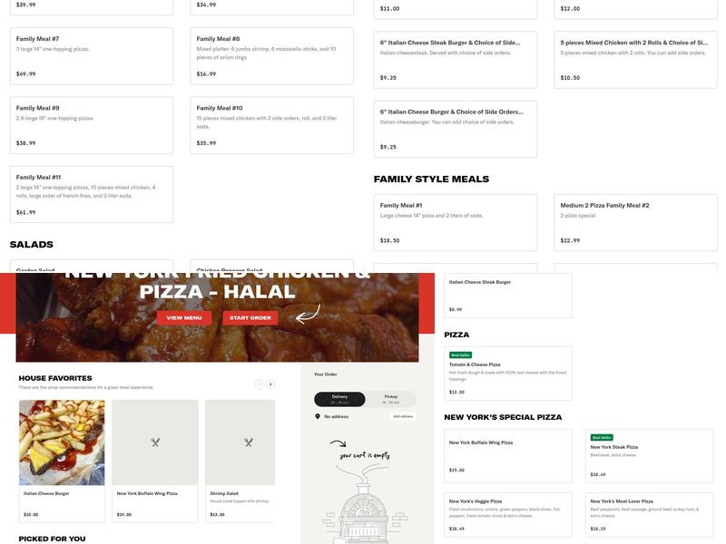 New York Fried Chicken & Pizza Menu