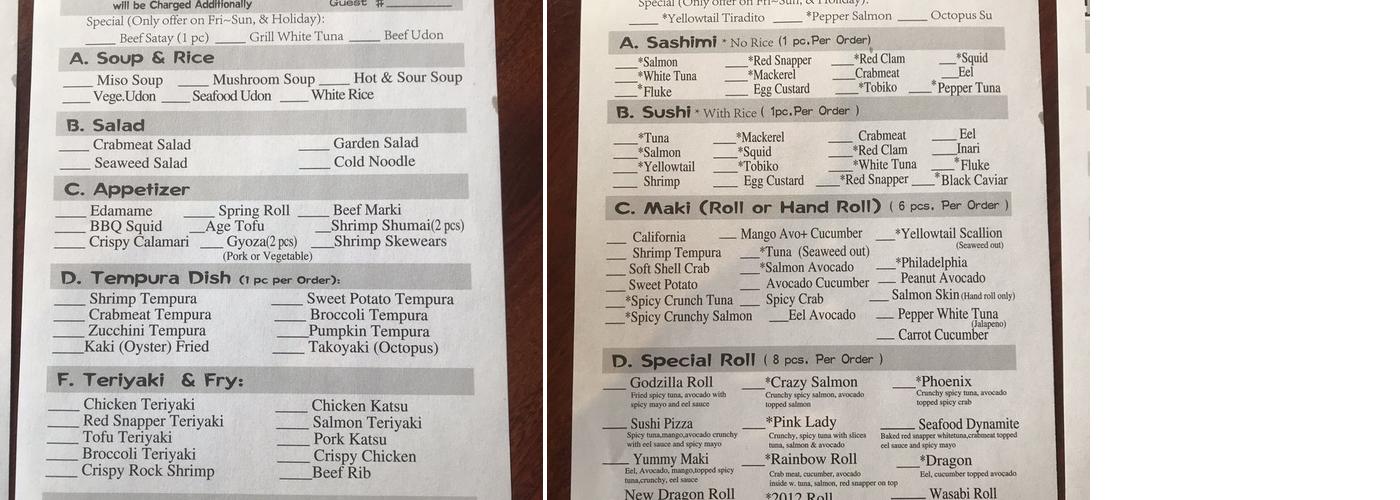 Sushi Kingdom Inc Menu